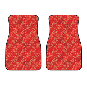 Chinese Cherry Blossom Pattern Print Front Car Floor Mats