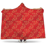Chinese Cherry Blossom Pattern Print Hooded Blanket