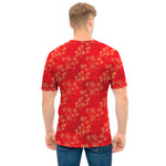 Chinese Cherry Blossom Pattern Print Men's T-Shirt