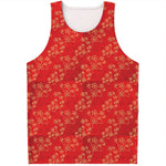 Chinese Cherry Blossom Pattern Print Men's Tank Top