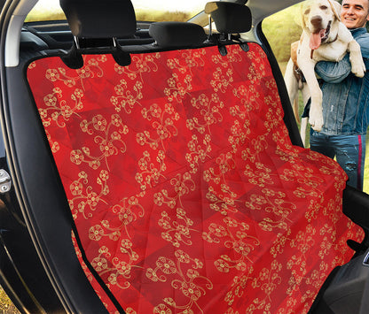 Chinese Cherry Blossom Pattern Print Pet Car Back Seat Cover