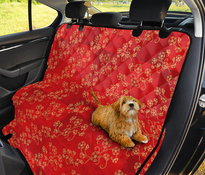 Chinese Cherry Blossom Pattern Print Pet Car Back Seat Cover