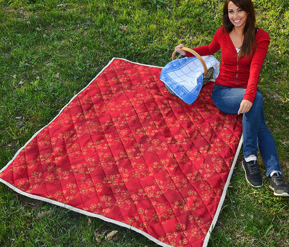 Chinese Cherry Blossom Pattern Print Quilt