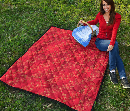 Chinese Cherry Blossom Pattern Print Quilt