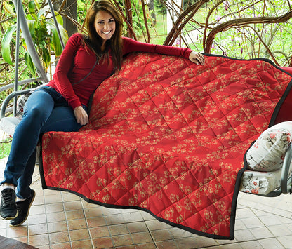 Chinese Cherry Blossom Pattern Print Quilt