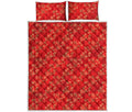 Chinese Cherry Blossom Pattern Print Quilt Bed Set