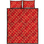 Chinese Cherry Blossom Pattern Print Quilt Bed Set