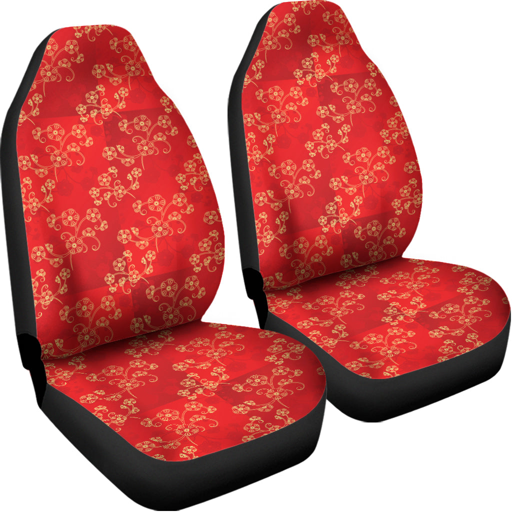 Chinese Cherry Blossom Pattern Print Universal Fit Car Seat Covers