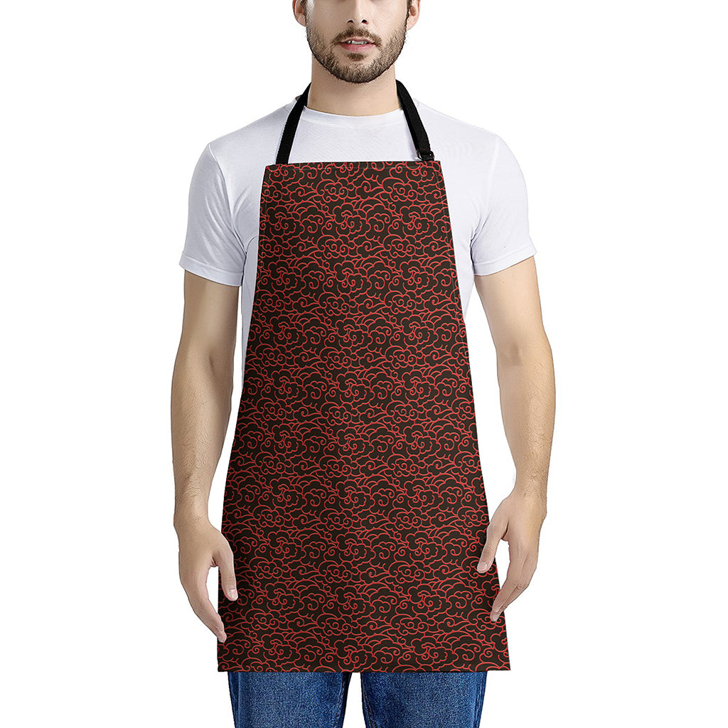 Chinese Cloud Pattern Print Apron