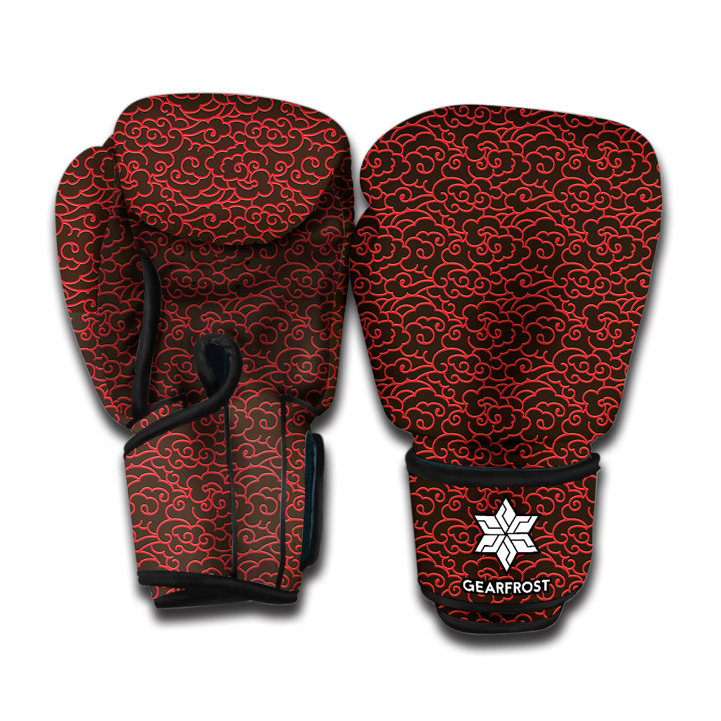 Chinese Cloud Pattern Print Boxing Gloves