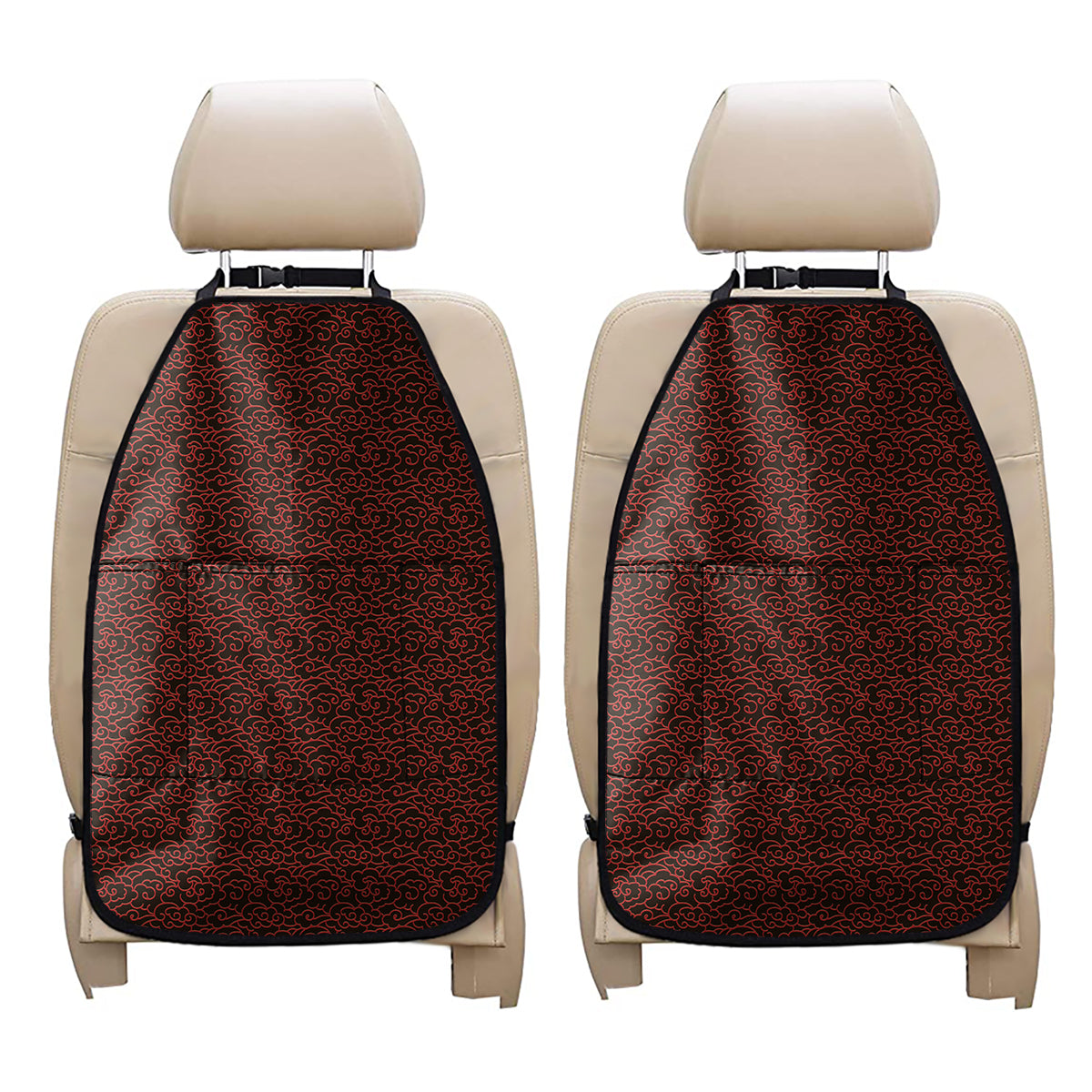 Chinese Cloud Pattern Print Car Seat Organizers