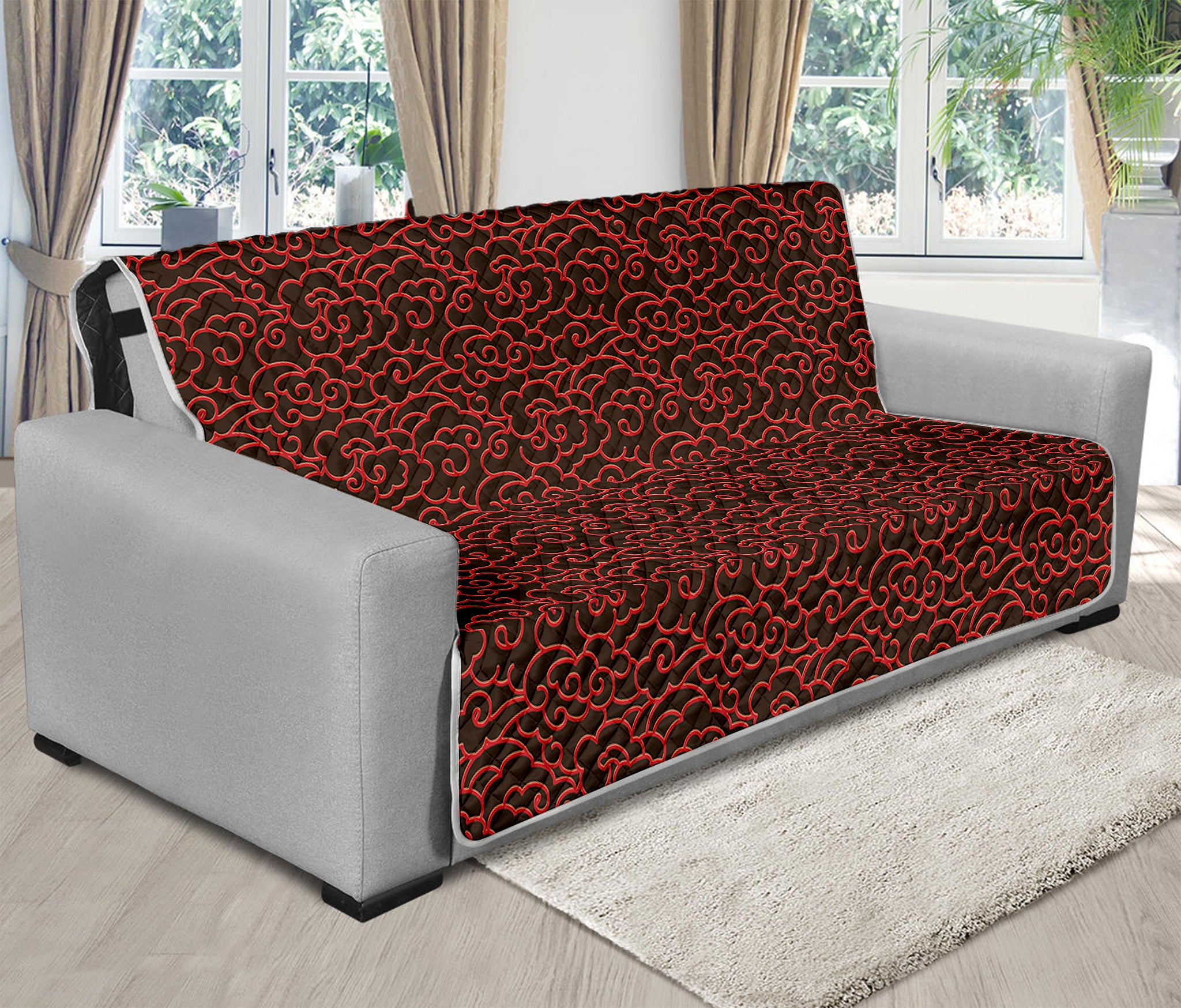 Chinese Cloud Pattern Print Futon Protector