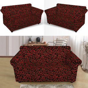 Chinese Cloud Pattern Print Loveseat Slipcover