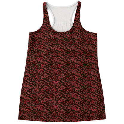 Chinese Cloud Pattern Print Women's Racerback Tank Top
