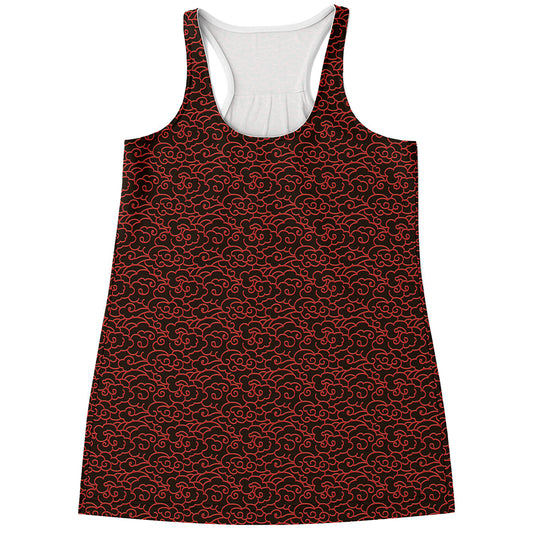 Chinese Cloud Pattern Print Women's Racerback Tank Top