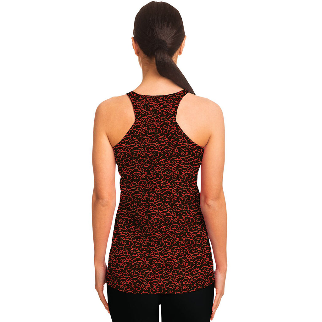 Chinese Cloud Pattern Print Women's Racerback Tank Top