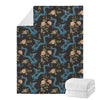 Chinese Dragon And Flower Pattern Print Blanket