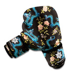 Chinese Dragon And Flower Pattern Print Boxing Gloves