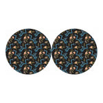 Chinese Dragon And Flower Pattern Print Car Coasters