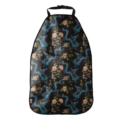 Chinese Dragon And Flower Pattern Print Car Seat Organizers