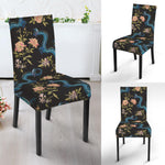 Chinese Dragon And Flower Pattern Print Dining Chair Slipcover