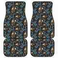 Chinese Dragon And Flower Pattern Print Front and Back Car Floor Mats