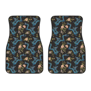 Chinese Dragon And Flower Pattern Print Front Car Floor Mats