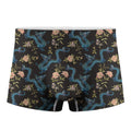 Chinese Dragon And Flower Pattern Print Men's Boxer Briefs