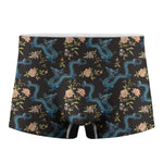 Chinese Dragon And Flower Pattern Print Men's Boxer Briefs