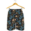 Chinese Dragon And Flower Pattern Print Men's Shorts