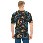 Chinese Dragon And Flower Pattern Print Men's T-Shirt