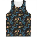 Chinese Dragon And Flower Pattern Print Men's Tank Top