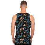 Chinese Dragon And Flower Pattern Print Men's Tank Top