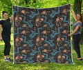 Chinese Dragon And Flower Pattern Print Quilt