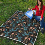 Chinese Dragon And Flower Pattern Print Quilt
