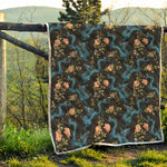 Chinese Dragon And Flower Pattern Print Quilt