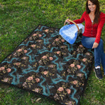 Chinese Dragon And Flower Pattern Print Quilt