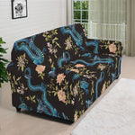 Chinese Dragon And Flower Pattern Print Sofa Cover