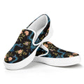 Chinese Dragon And Flower Pattern Print White Slip On Sneakers