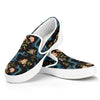 Chinese Dragon And Flower Pattern Print White Slip On Shoes