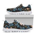Chinese Dragon And Flower Pattern Print White Running Shoes