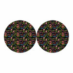 Chinese Dragon Flower Pattern Print Car Coasters