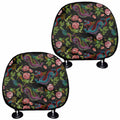 Chinese Dragon Flower Pattern Print Car Headrest Covers