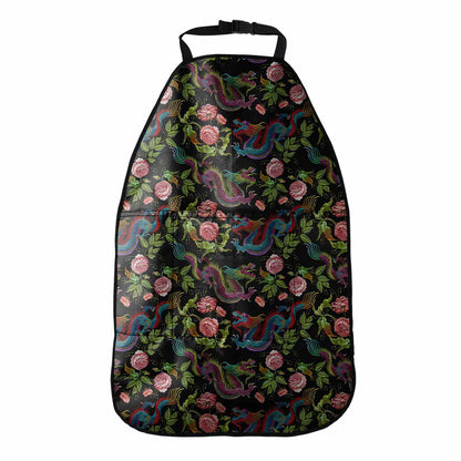 Chinese Dragon Flower Pattern Print Car Seat Organizers