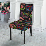 Chinese Dragon Flower Pattern Print Dining Chair Slipcover