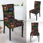 Chinese Dragon Flower Pattern Print Dining Chair Slipcover