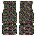 Chinese Dragon Flower Pattern Print Front and Back Car Floor Mats