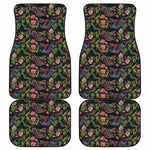 Chinese Dragon Flower Pattern Print Front and Back Car Floor Mats