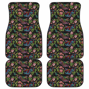 Chinese Dragon Flower Pattern Print Front and Back Car Floor Mats