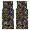 Chinese Dragon Flower Pattern Print Front and Back Car Floor Mats